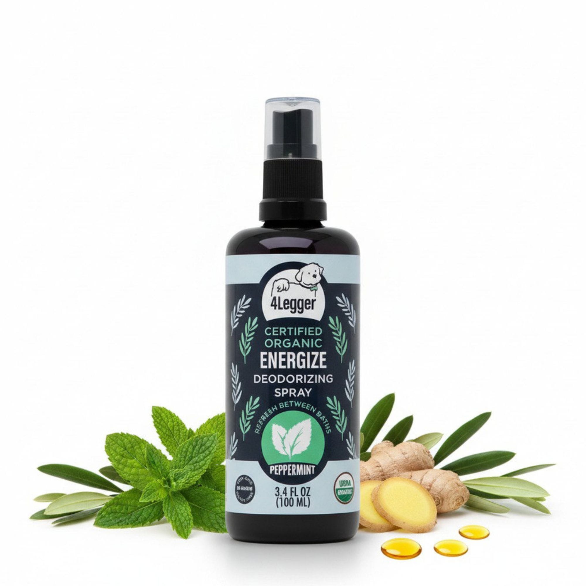 4-Legger USDA Organic Peppermint Dog Spray | Invigorating Coat