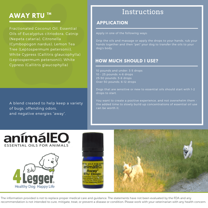 Essential Oil Blends By AnimalEO - Away™ RTU To Repel Insects And Eliminate Odors By AnimalEO®