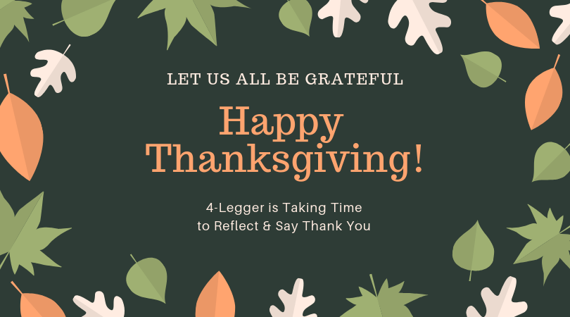 Happy Thanksgiving from 4-Legger Organic Dog Shampoo