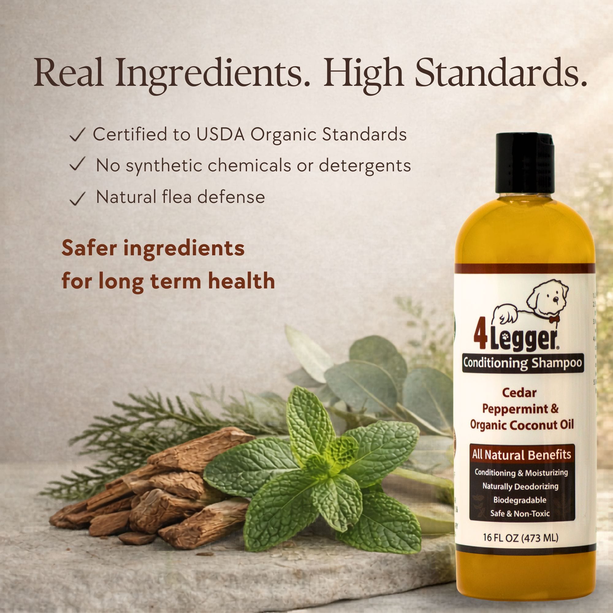 4-Legger Organic Cedar Flea Shampoo | Natural Pest Protection