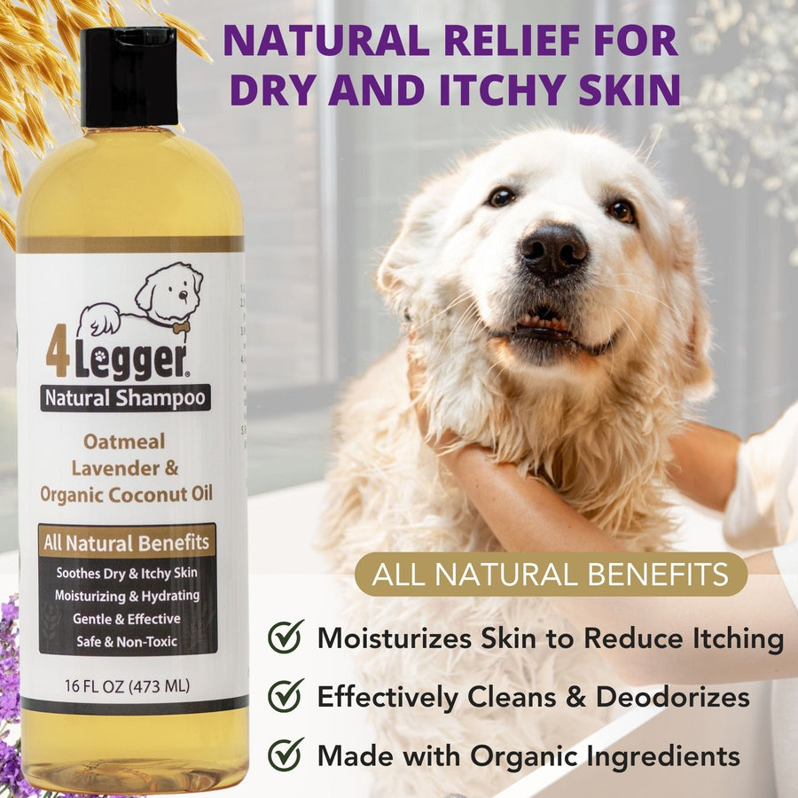 4Legger Organic Oatmeal Dog Shampoo with Lavender for Itchy Skin