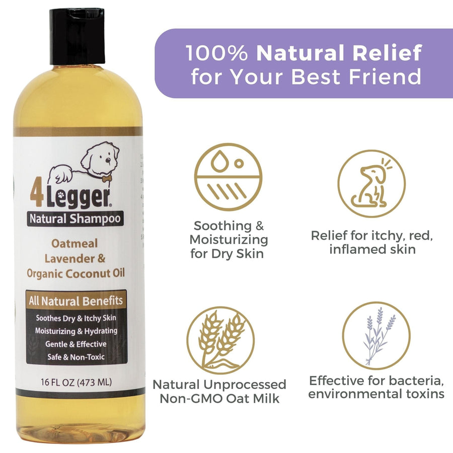4Legger Organic Oatmeal Dog Shampoo with Lavender for Itchy Skin
