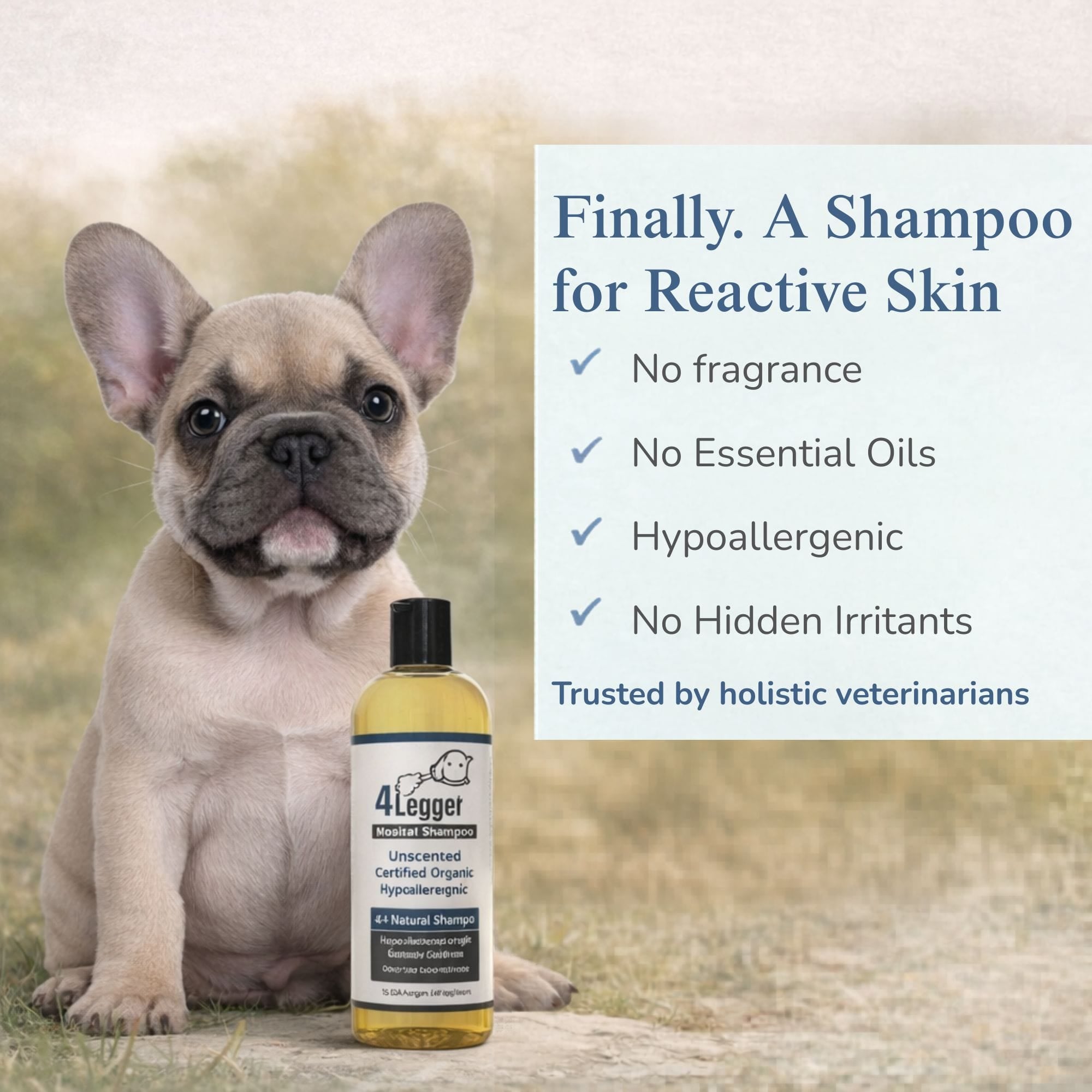 4-Legger Organic Unscented Dog Shampoo | USDA Certified for
