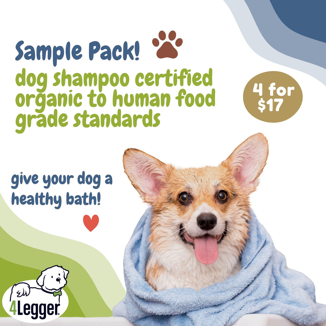 Sample Pack of 4-Legger Organic Dog Shampoo 2 oz each