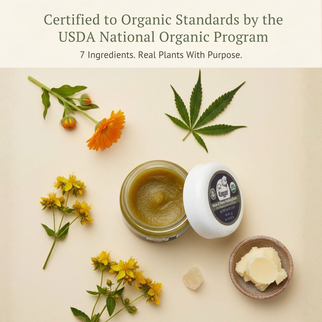4-Legger healing balm certified to organic standards by the USDA National Organic Program
