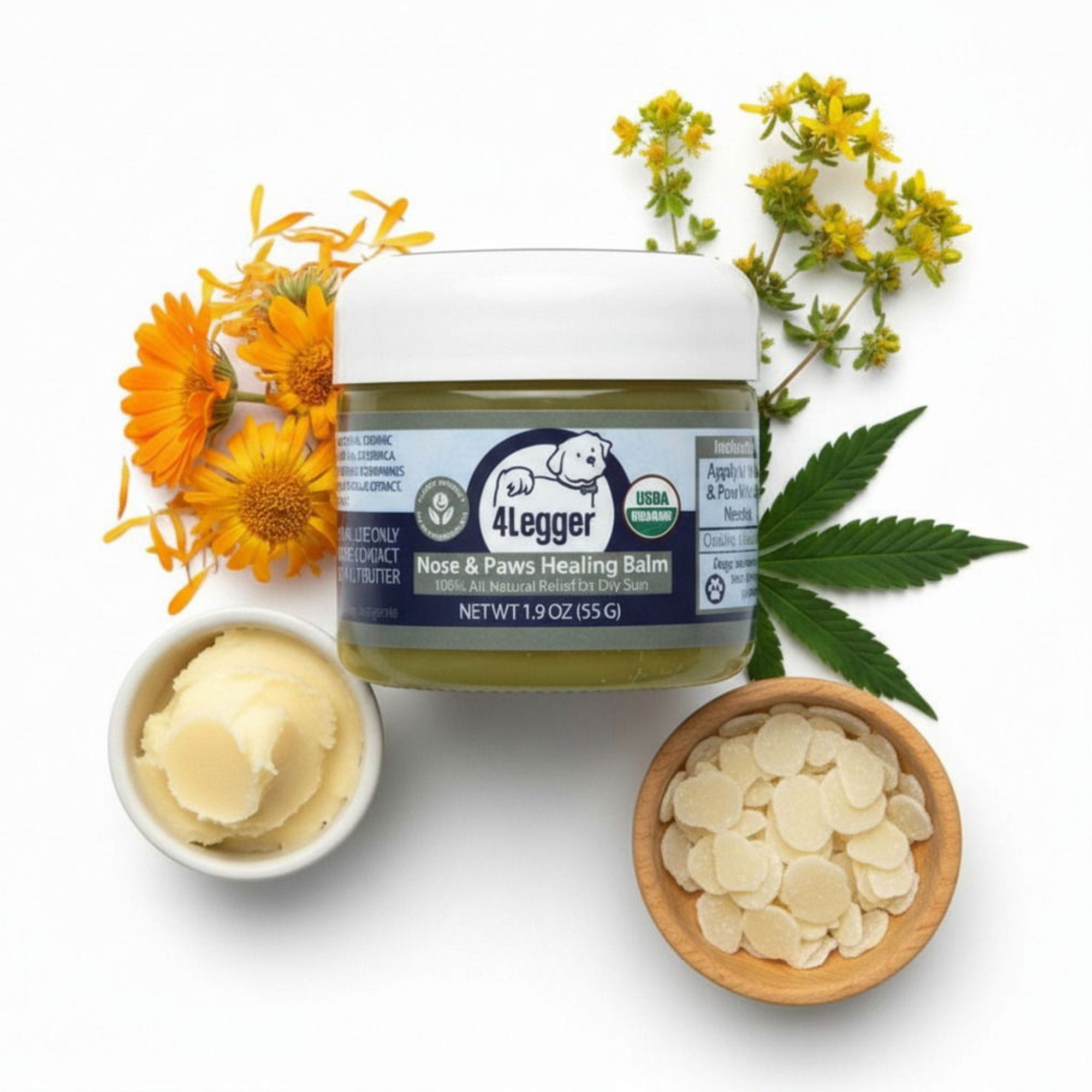 4-Legger Organic Dog Paw Balm | USDA Certified for Cracked, Dry Paws