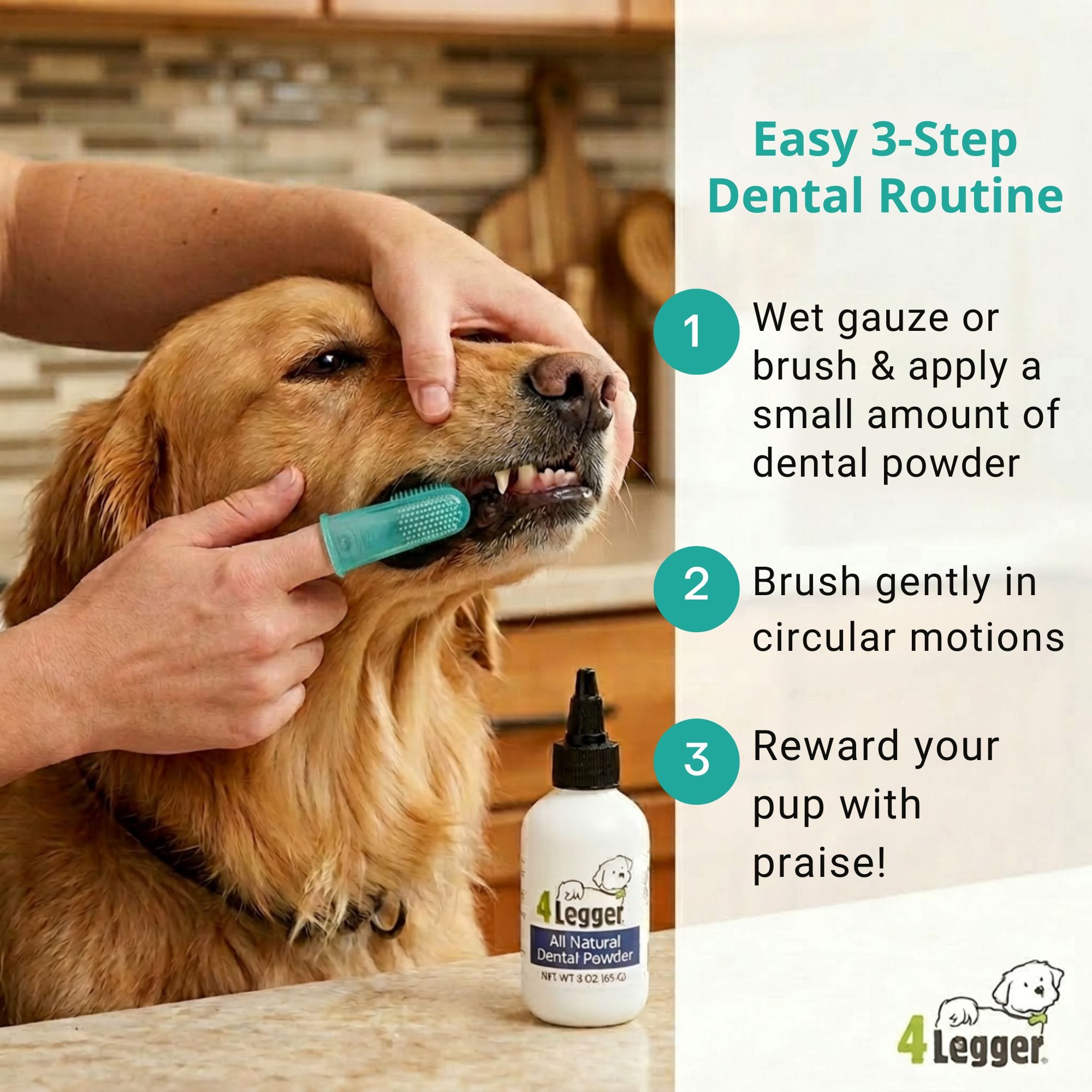 4-Legger Natural Dog Dental Powder | Safe Toothpaste Alternative