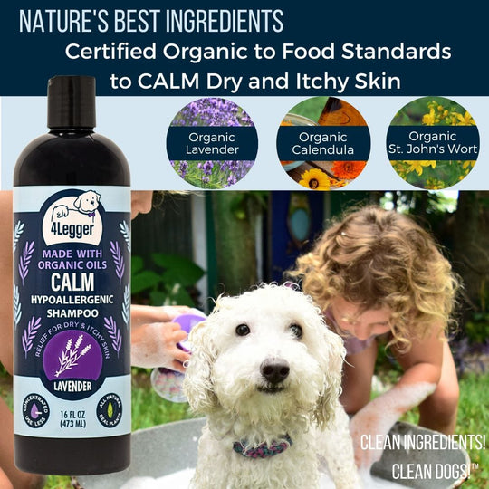 USDA Certified Organic Lavender and Aloe Dog Shampoo by 4Legger