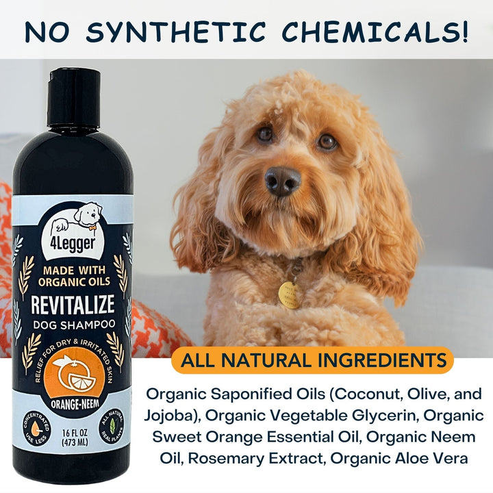 USDA Certified Organic Dog Shampoo - USDA Certified Organic Neem Dog Shampoo With Organic Sweet Orange Essential Oil