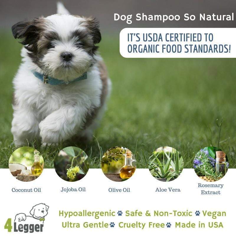 4-Legger Unscented with Aloe Certified Organic Dog Shampoo | natural dog shampoo