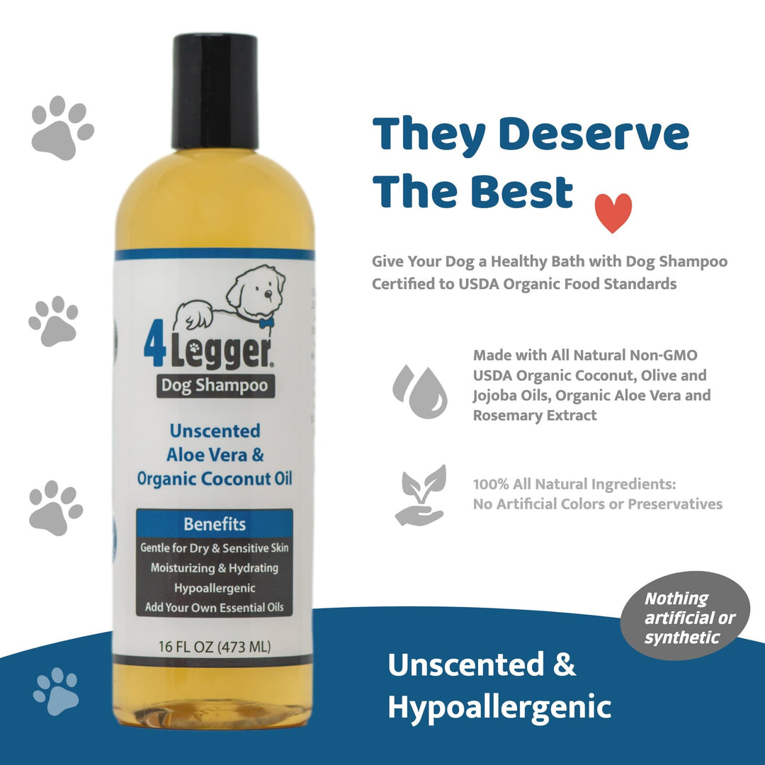 Aloe Dog Shampoo | Unscented Dog Shampoo | Castile Soap Dog Shampoo