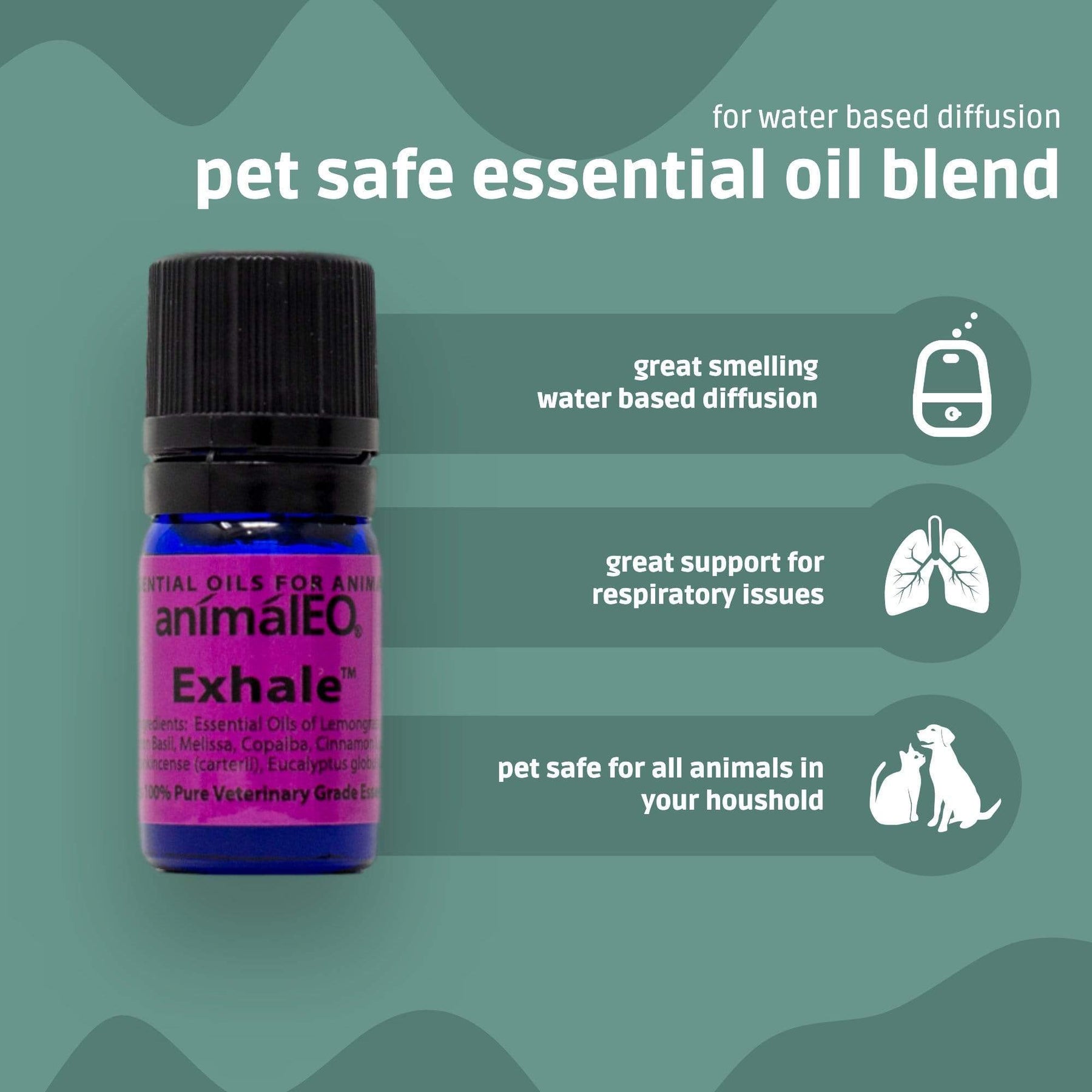Exhale™ Pet Safe Essential Oil Blend to Support Respiratory Health and