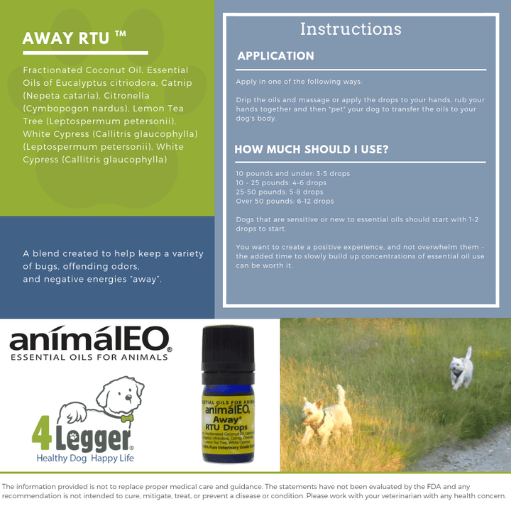 Essential Oil Blends By AnimalEO - Away™ RTU To Repel Insects And Eliminate Odors By AnimalEO®